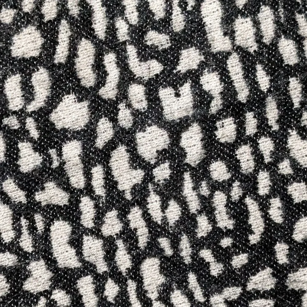 Loft animal leopard full print scarf wrap fringe black gray